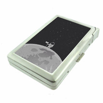Moon Landing Em1 100&#39;s Size Cigarette Case with Built in Lighter Metal Wallet - £17.18 GBP