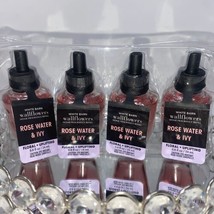 4 Pc Bath &amp; Body Works ROSE WATER &amp; IVY Home Wallflowers Fragrance Refill Bulbs  - £23.73 GBP