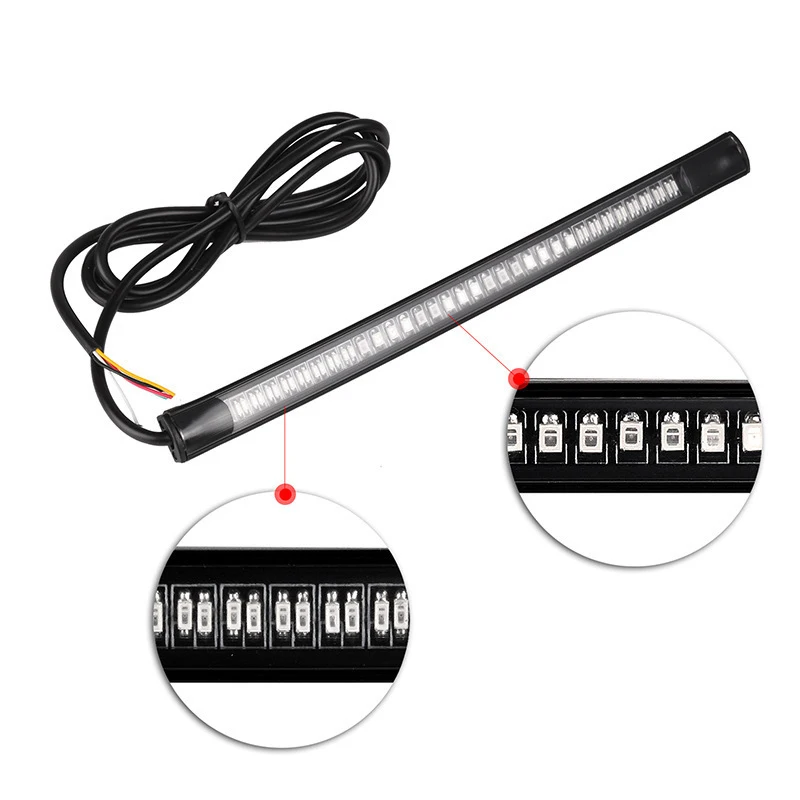 2PCS 12V 48SMD Universal Motocycle Flexible LED Tail Light Strip ke Steering Lig - £104.13 GBP