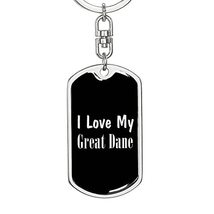 Love My Great Dane v2 - Luxury Dog Tag Keychain - £23.55 GBP