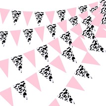 5 Pcs Cow Print Pennant Banners, Cow Print Pennant Banner Birthday Party... - $18.99