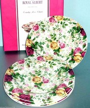 Royal Albert Country Rose Chintz 4 PC. Salad Dessert Plate Set 7.75&quot; New in Box - £57.19 GBP