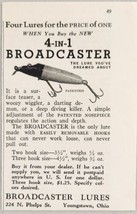 1933 Print Ad Broadcaster 4-in-1 Fishing Lures Youngstown,Ohio - £7.29 GBP