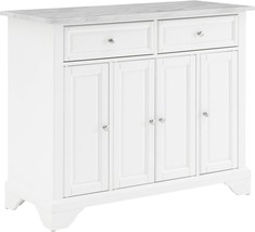 Crosley Furniture Avery Kitchen Island With Faux Marble Top, Distressed White - £372.99 GBP