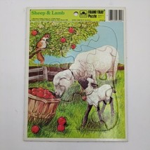Sheep and Lamb Frame Tray Puzzle Vintage 1983 Golden Warner Bros 12 Piece USA - $14.25