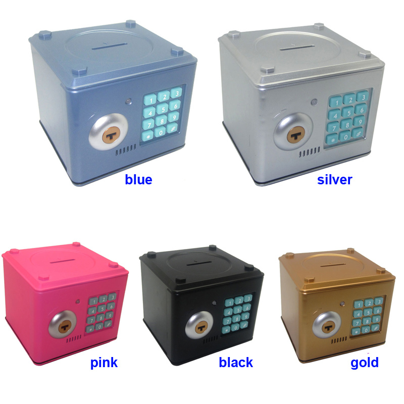 Kid's Big Capacity ATM Coin Money Storage Safe Coded Key Piggy Bank Gift for Kid