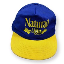 Vtg 90s NATURAL Natty LIGHT BEER Trucker SnapBack Blue CAP HAT USA - £15.63 GBP