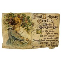 Antique 1917 CM Burd First Birthday Greeting Member Of The Cradle Roll P... - £5.95 GBP