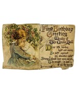 Antique 1917 CM Burd First Birthday Greeting Member Of The Cradle Roll P... - $136.54 MXN