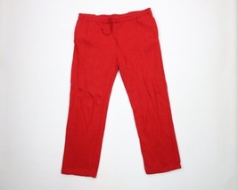 Vintage 70s Streetwear Mens Medium Faded Blank Wide Leg Sweatpants Pants Red - £35.68 GBP