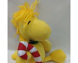 Hallmark Peanuts Woodstock Christmas Plush 8&quot; inches Candy Cane Collar Y... - $14.25