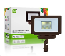 ASD-FLSL-30N30A-BZ LED Flood Light Outdoor 30W 120V 3000K NIB - £22.18 GBP