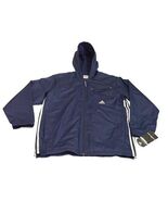 Adidas ClimaProof Wind Jacket Men’s S Blue Hooded Full Zip Training NWT - $39.59
