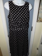 MSK Lined Sleeveless Black/White Polka Dot Fit &amp; Flair Dress Size 8 Wome... - £27.76 GBP