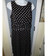 MSK Lined Sleeveless Black/White Polka Dot Fit &amp; Flair Dress Size 8 Wome... - €37,92 EUR