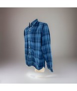 Ralph Lauren Classic Fit Mens M Blue Plaid Performance Flannel Shirt - $18.81