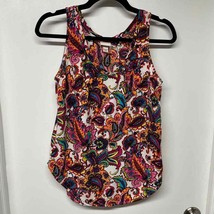 Merona Paisley Floral Pocket Sleeveless Round Hem Tank Top Womens Size XS - £11.87 GBP