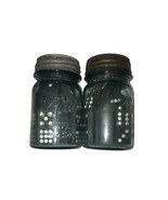 Wood Dominoes In Early 1900s Ball Mason Jars Set Of 2 - £24.86 GBP