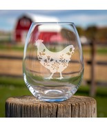 Floral Chicken Glasses - Wine, Champagne, Pint Glasses Shot Glass - $467.85 MXN+