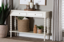 Sophia Classic White Wood 2-Drawer Console Table w/Spindle Legs - $4,354.87 MXN