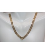 Fine 14K Yellow Gold Mesh Link V design Necklace 5mm Wide 16.0 Grams -16... - $1,250.00