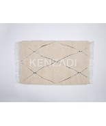 KENZADI Authentic Handmade Beni Ouarain Rug 5x3 feet Classic Moroccan Wh... - $375.03 CAD