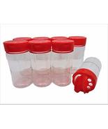 Large 8 OZ Clear Plastic Spice Container Bottle Jar With Red Cap- Set of... - £10.29 GBP