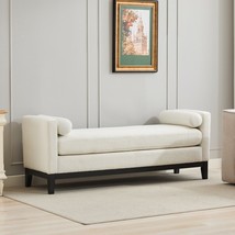 Boucle Bench Daybed Ottoman w/ Pillows - 66&quot; - $6,766.12 MXN
