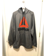 NWT Reebok Mens 2XL Large Graphic Pullover Hoodie Fleece Lined Sweatshir... - $22.76