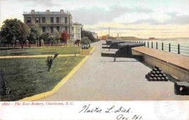 East Battery Cannon Charleston South Carolina 1907 postcard - £5.03 GBP