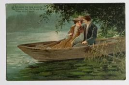 Romantic Couple in Row Boat Postcard c1907 Paul Finkenrath Gold Embossed... - $7.99