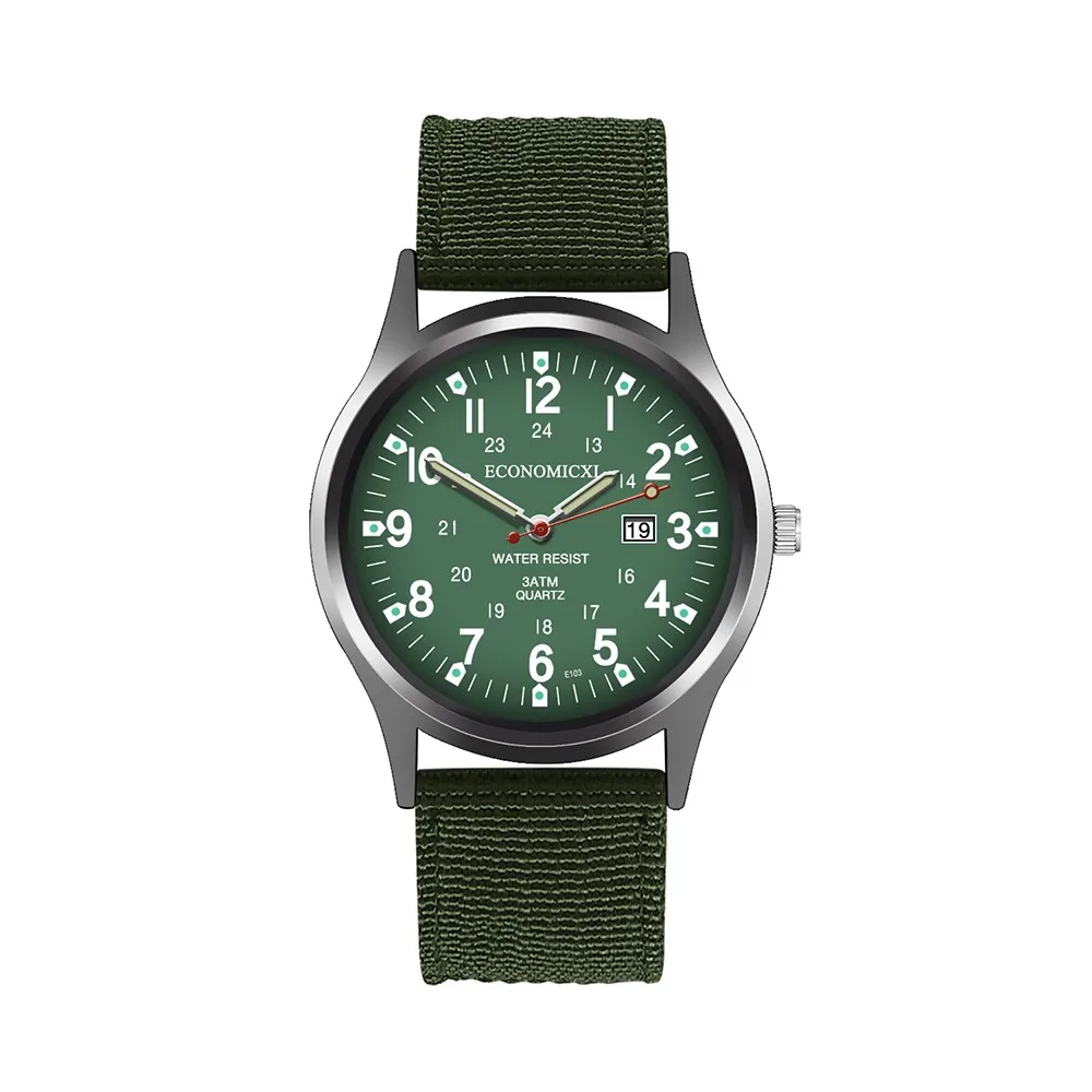 Reloj Hombre Fashion Green Watches Men Sports Watches Nylon Strap Auto D... - $15.65