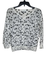 CAbi Dotty Inside Out Spot Cardigan Women Small Cotton Button Front 3/4 Sleeve - £15.76 GBP