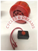 Red Vintage Lowrider Classic Electronic Siren Horn WIRE-UP W/ Momentary Botton - £23.34 GBP