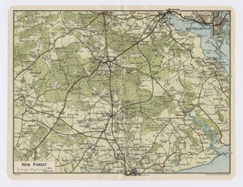 1924 Original Vintage Map Of The New Forest Southampton / England - £16.22 GBP