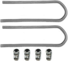 SUPERFASTRACING 44&quot; Chrome Stainless Steel Flexible Universal Heater Hose Kit W/ - £46.66 GBP