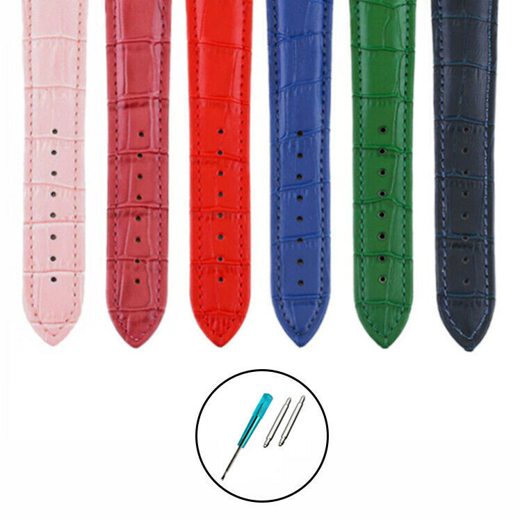 12mm Calfskin Genuine Leather (Change Tool + Springs) 7 Colors Watch Str... - $14.89
