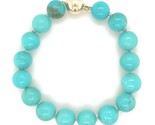 Kingman Genuine Natural Turquoise 12mm Bead Bracelet Fits To 7.5&quot; Wrist ... - £594.56 GBP