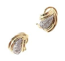 Authentic! Tiffany &amp; Co 18k Yellow Gold Diamond Teardrop Earrings - £2,430.17 GBP
