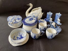 Lot De 11 Petit Pièces Antique Delft Céramique - $98.99