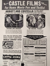 1948 Original Esquire Art Ad Castle Films 8mm 16mm Abbott and Costello - £5.11 GBP