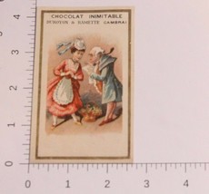 Victorian Trade Card Chocolate Inimitable French Older Couple  VTC 4 - £5.48 GBP