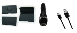 Car Charger+5Ft Usb Cord+Belt Case For Verizon Kyocera Duraxv Extreme E4810 - £25.02 GBP