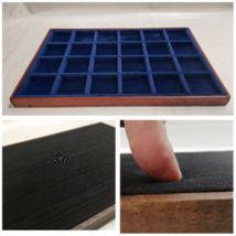 Tray For Coins IN Wood And Velvet Italian Blue First Choice Coins&amp;more - $43.23+