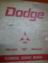1965 Dodge Mopar POLARA &amp; MONACO Service Shop Repair Workshop Manual OEM - $77.99
