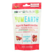 YumEarth Organic Hard Candy Drops Freshest Fruit, 3.3 oz Bag Case of 6, peach - £28.76 GBP