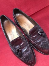 Allen Edmonds Auburn Slip-On Shoes Mens Size 10.5 C Burgundy Tassels Brogue USA - $34.16