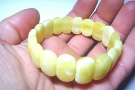 White Amber Bracelet Genuine Baltic Amber stones  Bracelet amber jewelry - £185.75 GBP