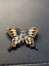 Vintage Signed Monet Butterfly Brooch  Pin 1.5” PB78 - £10.40 GBP
