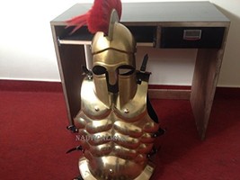 NauticalMart Masculat Greek Costume Muscle Armor Greek Corinthian Helmet  Plume  - $220.00